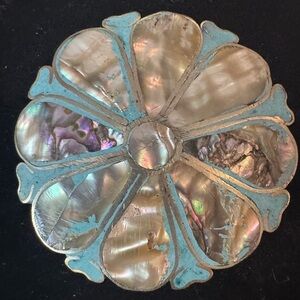 Large Mexican Sterling Abalone Pendant an/or Brooch